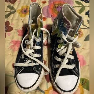 Converse Girls Rainbow Drip High Top Sneakers ~ 1